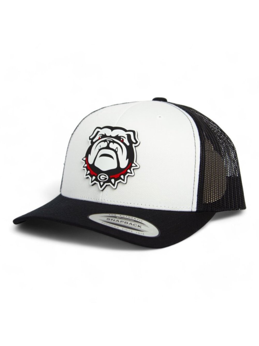 Georgia Bulldogs UGA 3D YP Snapback Trucker Hat- White/ Black